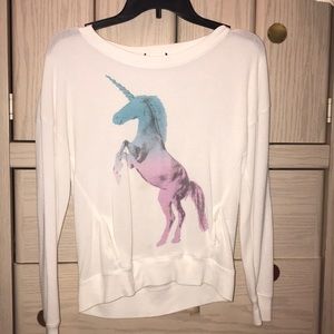 White long sleeve with unicorn